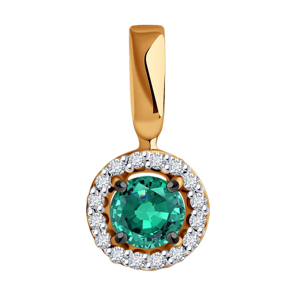 

Кулон из красного золота Diamant 51-230-01772-2, бриллиант/изумруд, 51-230-01772-2