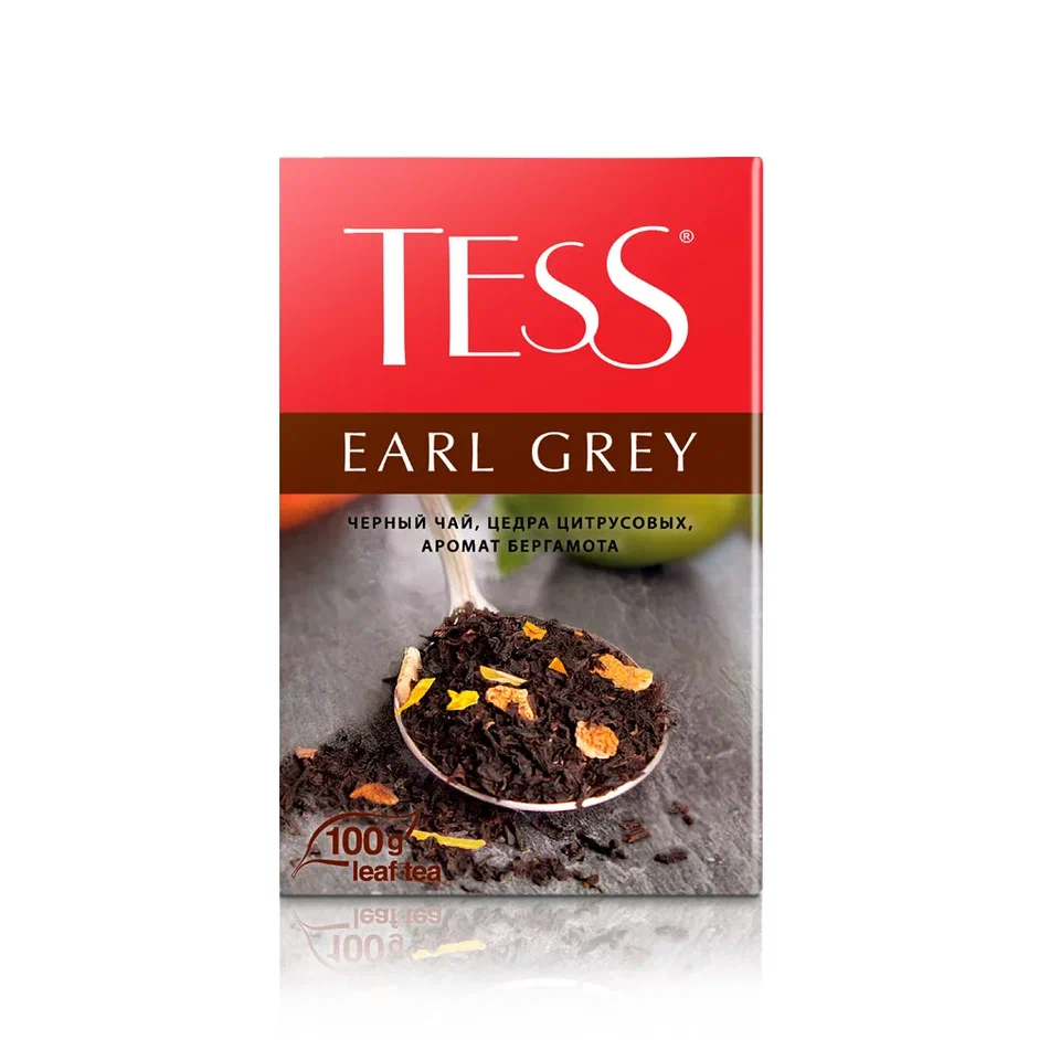 Чай чёрный Tess Earl Grey, листовой, 100 г