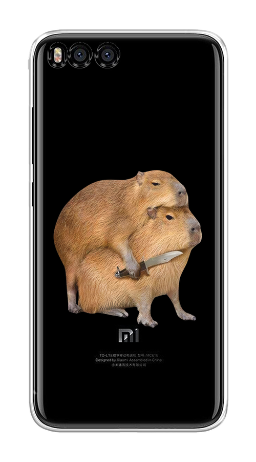 

Чехол на Xiaomi Mi 6 "Капибара с ножом", Бежевый, 30650-1