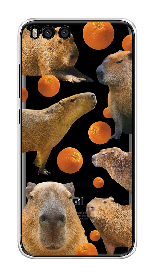 

Чехол на Xiaomi Mi 6 "Капибара и апельсины", Бежевый;оранжевый, 30650-1