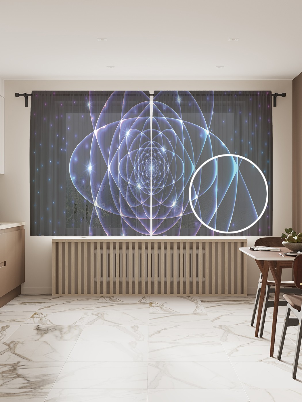 

Фототюль JoyArty "Векторный эквилибриум" 145x180см, 2 полотна, лента, 50 крючков, Векторный эквилибриум