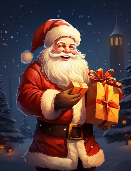 

Алмазная мозаика без подрамника Санта Клаус , 40x30 см, 66187, РА-416