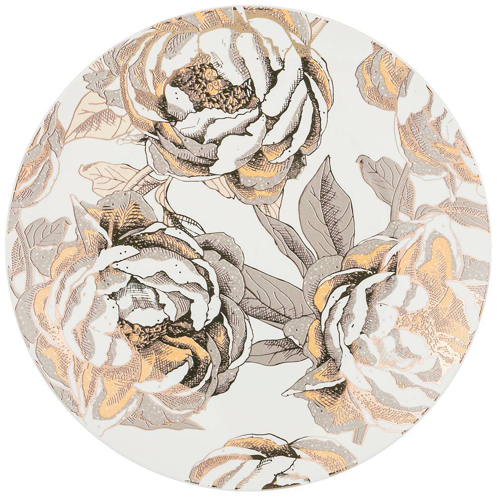 

Набор из 6 штук Тарелка обеденная Lefard Golden rose 27см, белая, фарфор (133-313/6), Золотистый