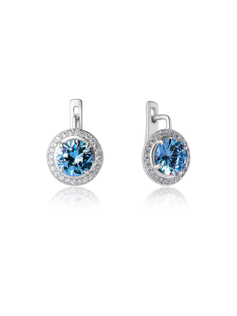 

Серьги женские из серебра TOP CRYSTAL 40255216 голубой фианит, 40255216