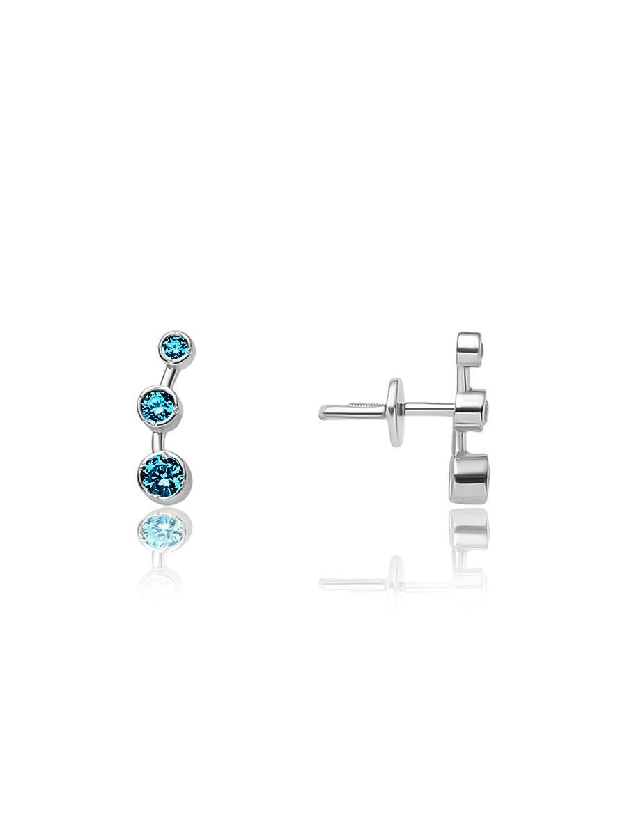 

Серьги женские из серебра TOP CRYSTAL 40255169 голубой фианит, 40255169
