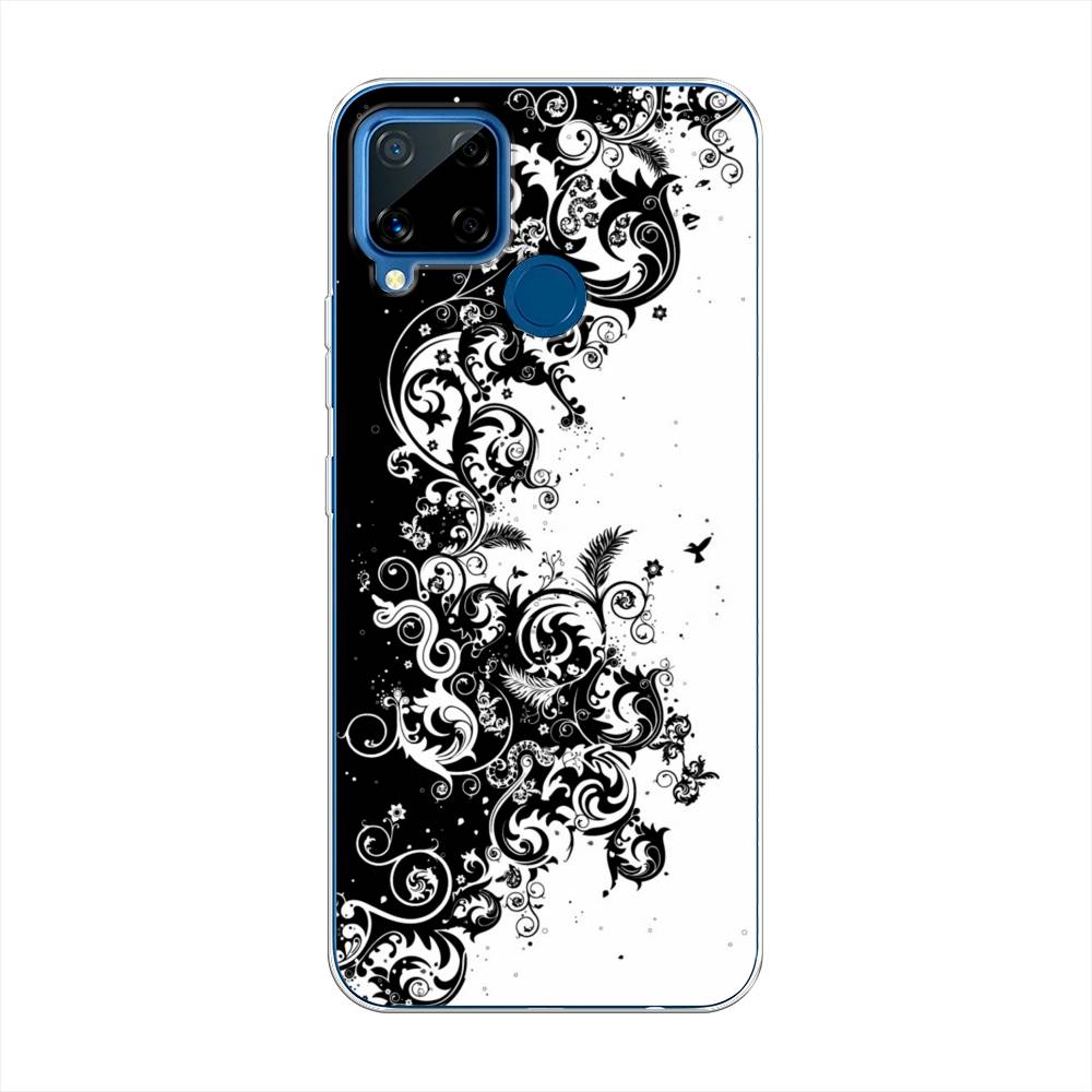 

Чехол на Oppo Realme C15 "Черно белый узор", Белый;черный;серый, 255050-3