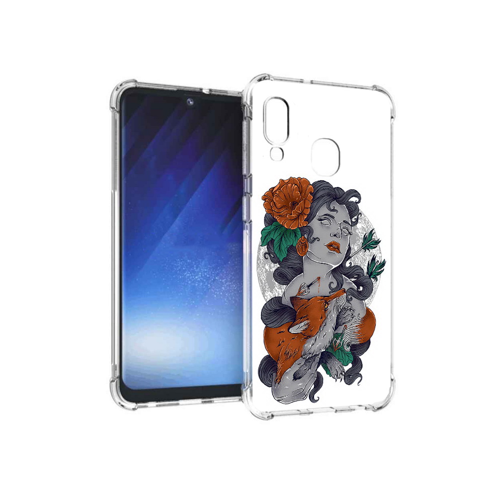 

Чехол MyPads Tocco для Samsung Galaxy A20e темная девушка с лисой (PT133424.505.639), Прозрачный, Tocco