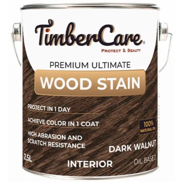 

Тонирующее масло TimberCare Wood Stain цвет Темный орех/ Dark walnut, банка 2,5л, Коричневый, Тонирующее масло TimberCare Wood Stain (цвет: Темный орех/ Dark walnut), банка 2,5л