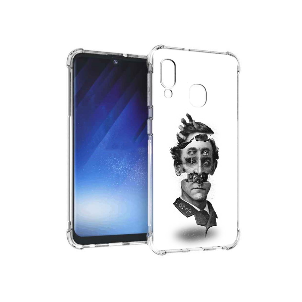 

Чехол MyPads Tocco для Samsung Galaxy A20e страшное лицо абстракция (PT133424.505.628), Прозрачный, Tocco
