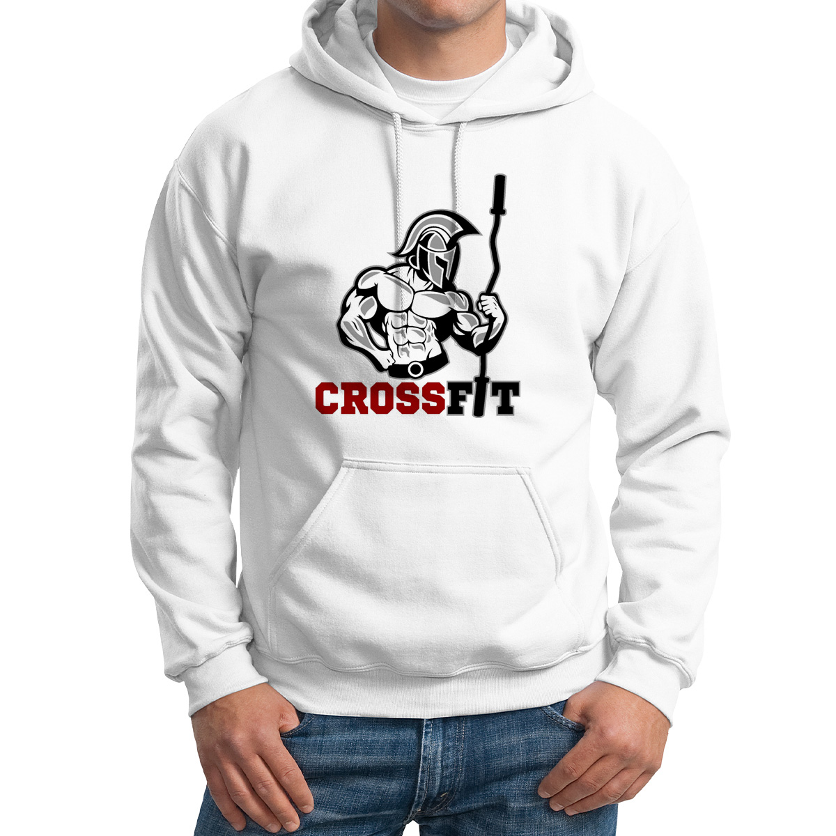 

Худи унисекс CoolPodarok Crossfit Кроссфит белое 46 RU, Белый, M0113472