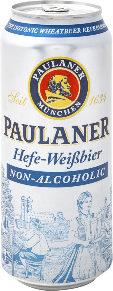 фото Пиво paulaner hefe-weißbier безалкогольное 0.5% 0.5л