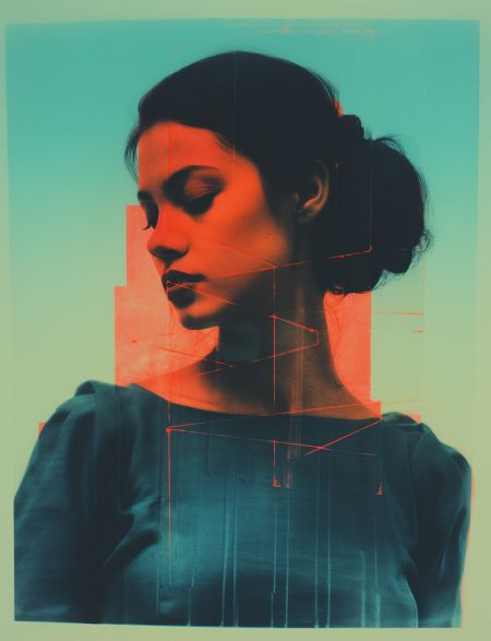 

Алмазная мозаика без подрамника Девушка на фоне голубого , 40x30 см, 66029, РА-409