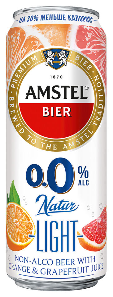 Напиток пивной Amstel Апельсин Грейпфрут безалкогольный 0.0% 0.43л