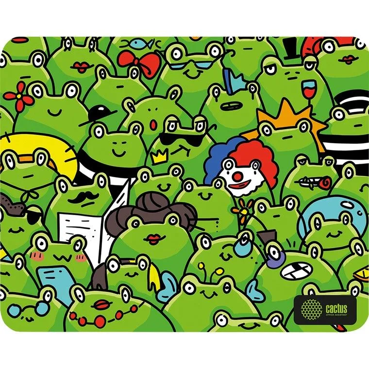 

Коврик для мыши Cactus Frogs CS-MP-D09M, 30x25 см, зеленый, Frogs