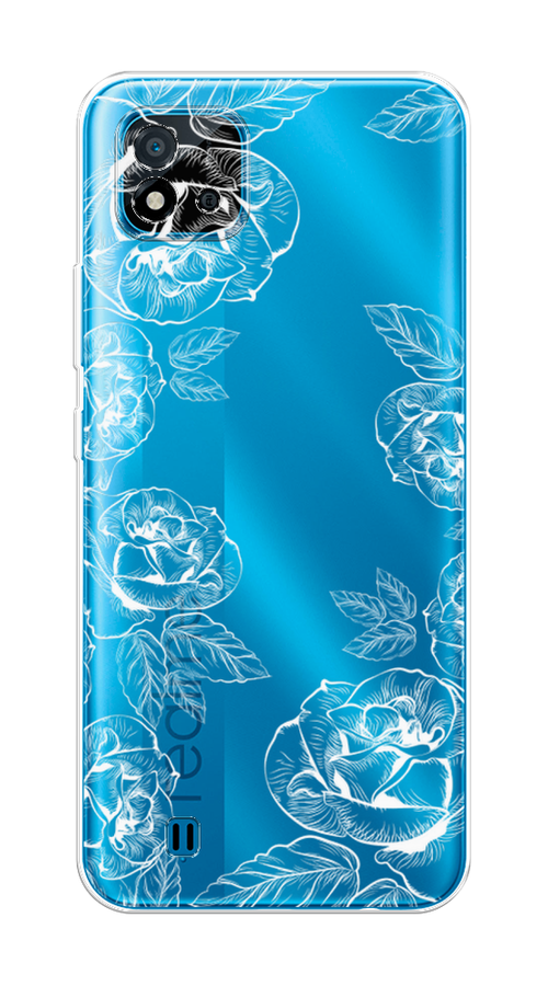 

Чехол на Oppo Realme C20 "Розы графика", Черный;серый, 254850-2
