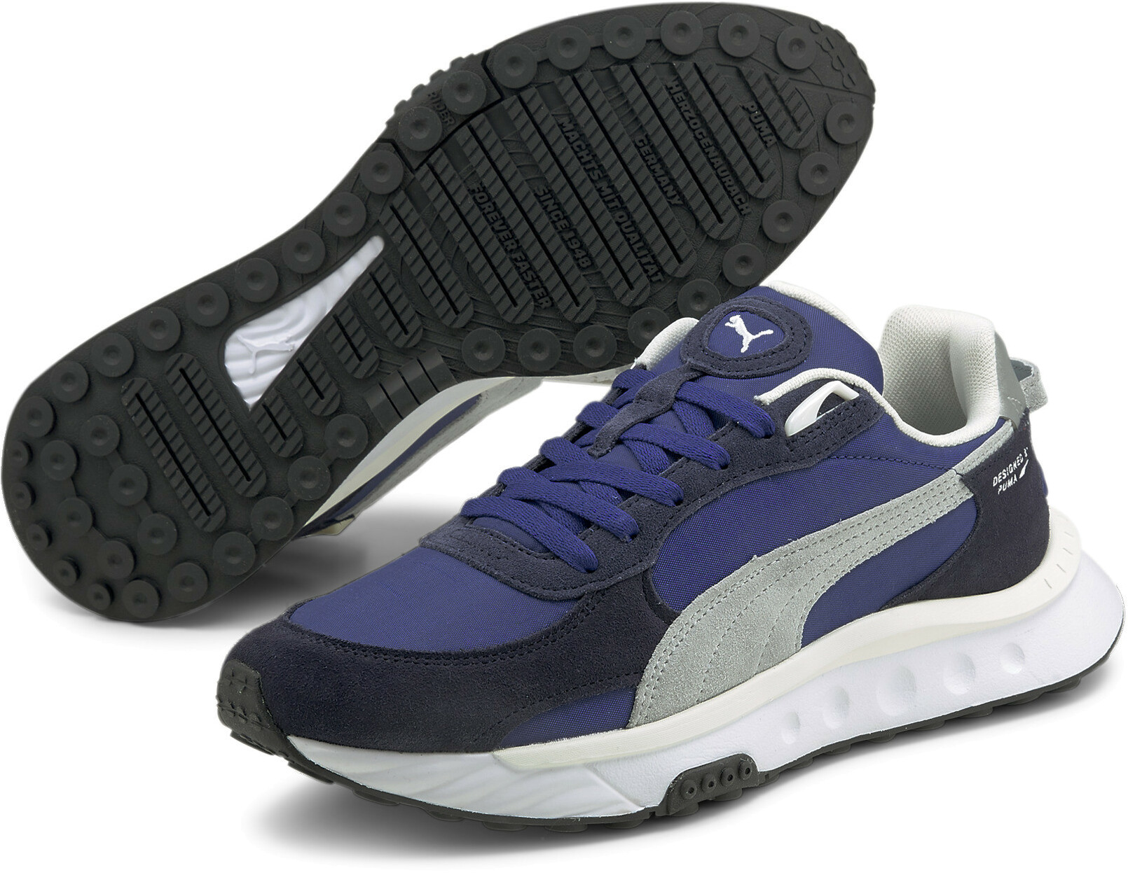 

Кроссовки унисекс PUMA Wild Rider Pickup Elektro -Peacoat синие 6 UK, Wild Rider Pickup Elektro -Peacoat