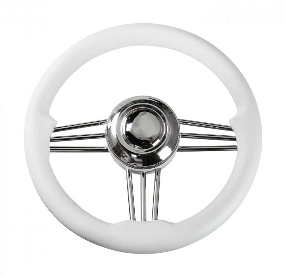 фото Рулевое колесо osculati, диаметр 350 мм, цвет белый (имитация кожи)