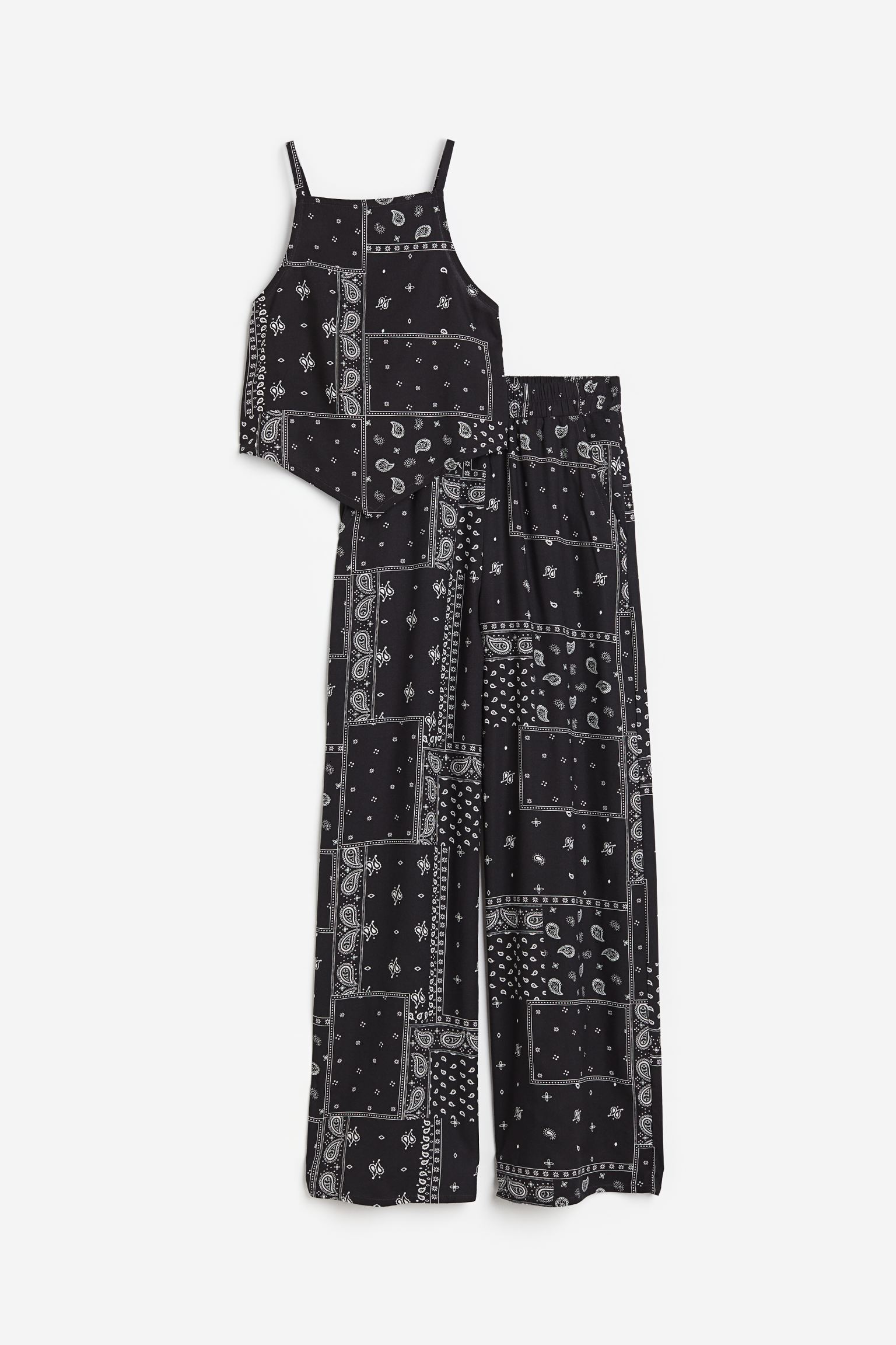 Комплект из 2 предметов: топ и брюки H&M 134 Черный/Пейсли (доставка из-за рубежа)