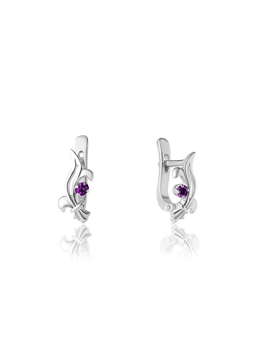 

Серьги женские из серебра TOP CRYSTAL 40255079 фиолетовый фианит