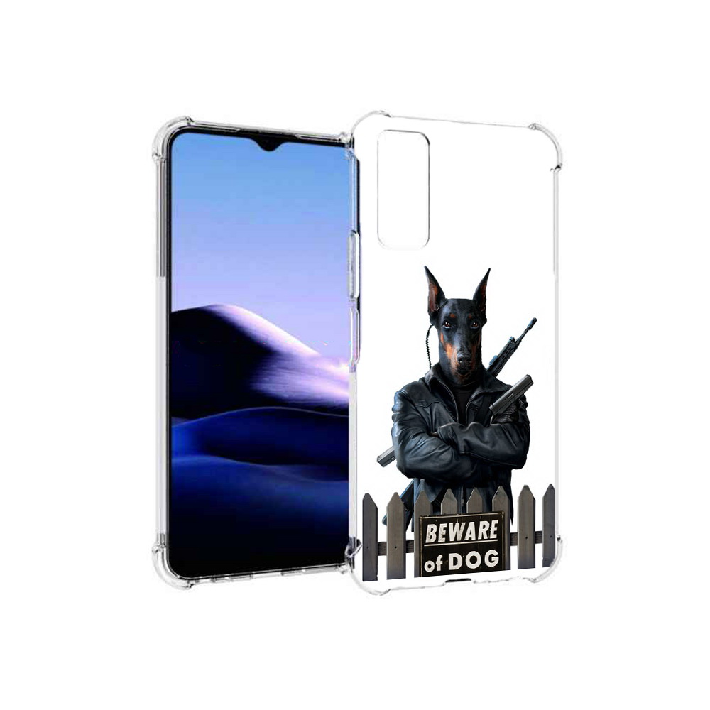 

Чехол MyPads Tocco для Vivo Y20 доберман (PT154038.379.332), Прозрачный, Tocco
