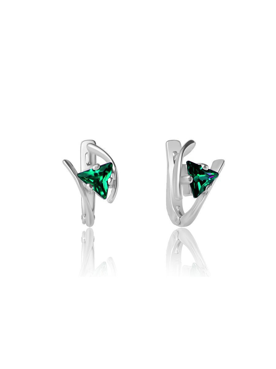 

Серьги женские из серебра TOP CRYSTAL 40255068 зеленый фианит