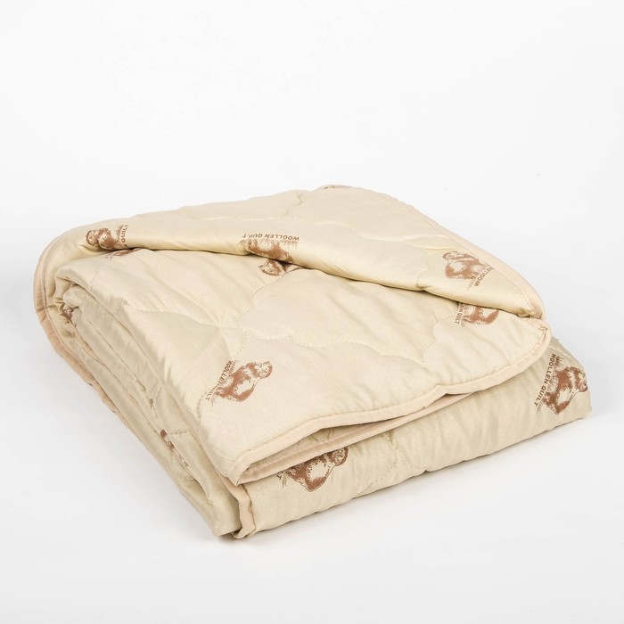 Одеяло облегчённое Адамас Овечья шерсть, размер 140х205 ± 5 см, 200гр/м2, чехол п/э
