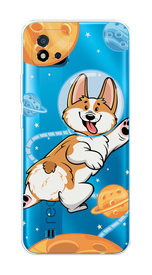 

Чехол на Oppo Realme C20 "Корги-космонавт", Голубой;бежевый;белый, 254850-1