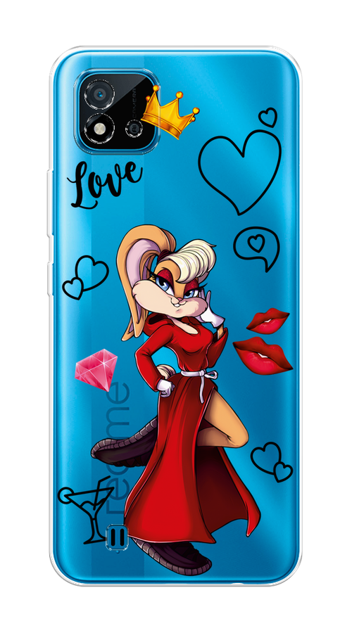 

Чехол на Oppo Realme C20 "Rich Lola Bunny", Красный;бежевый;оранжевый, 254850-6