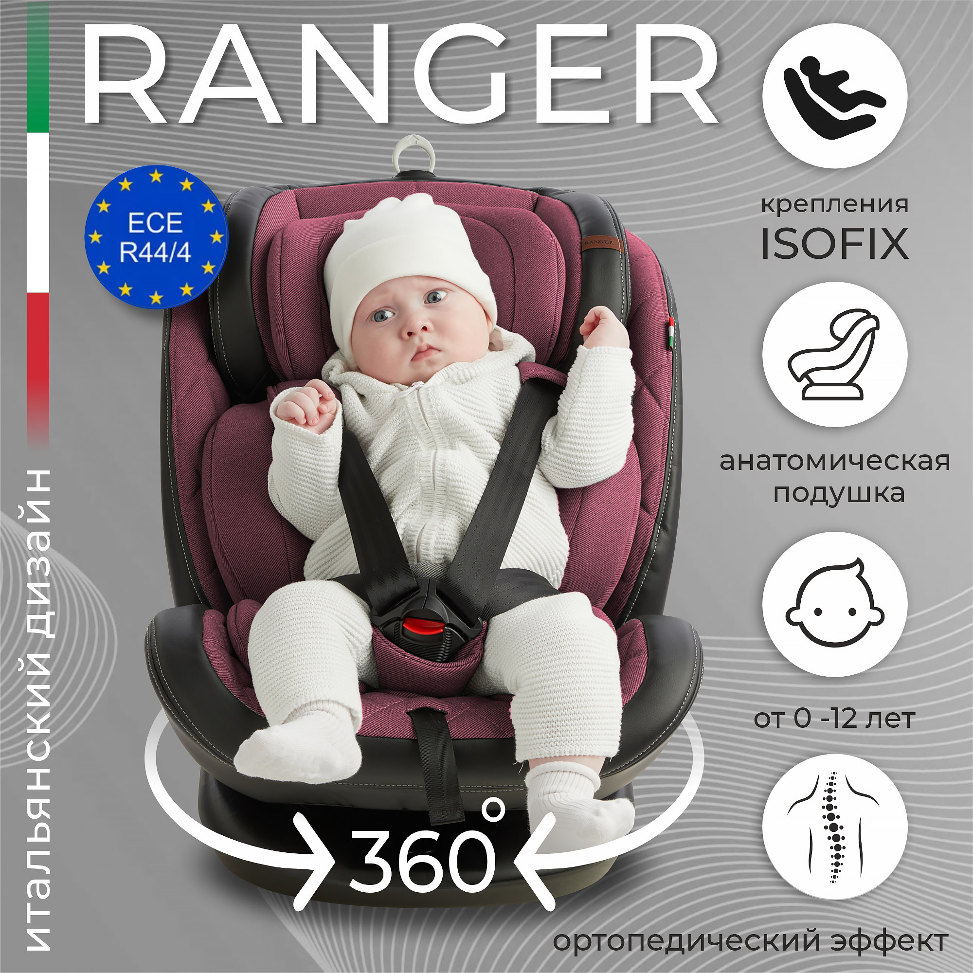 

Автокресло детское Sweet Baby Ranger, Burgundy 426950, Красный, Ranger