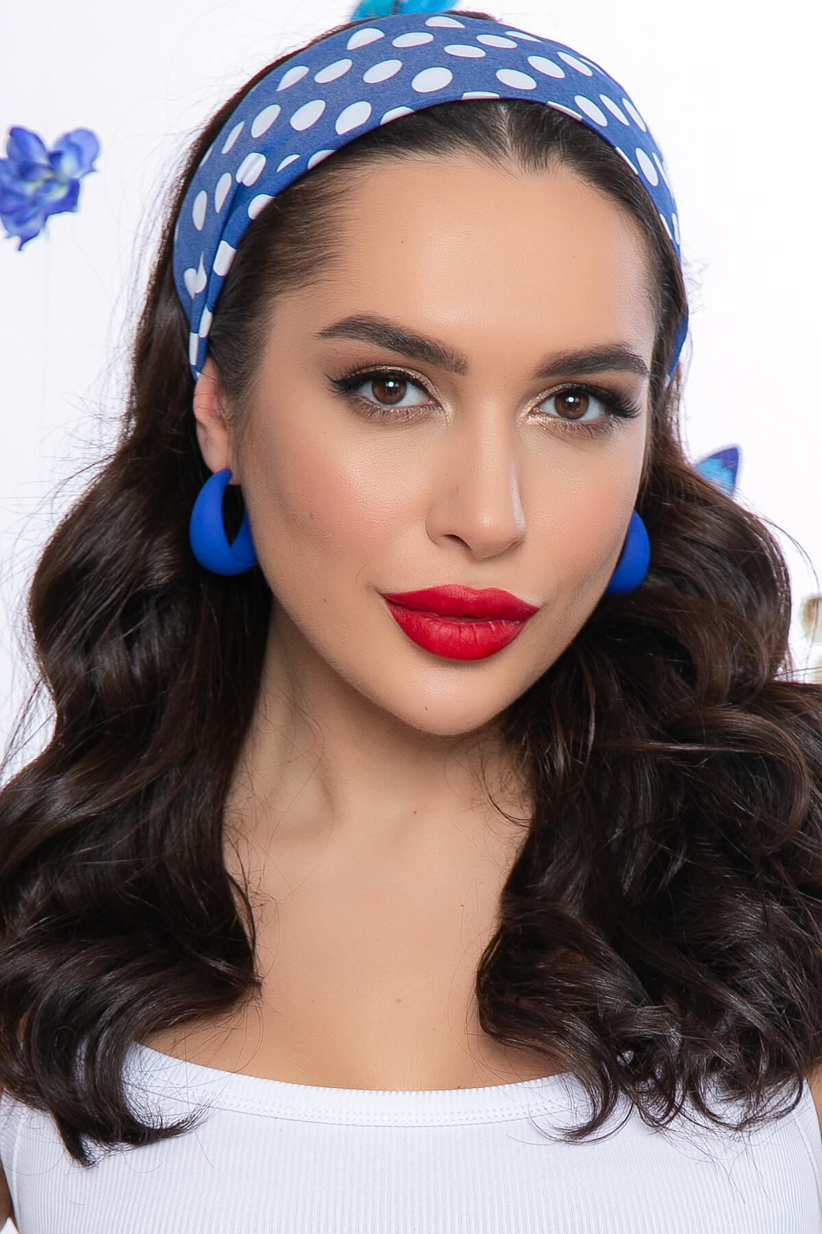 

Повязка на голову женская NoBrand ПР12 синяя, Синий, ПР12