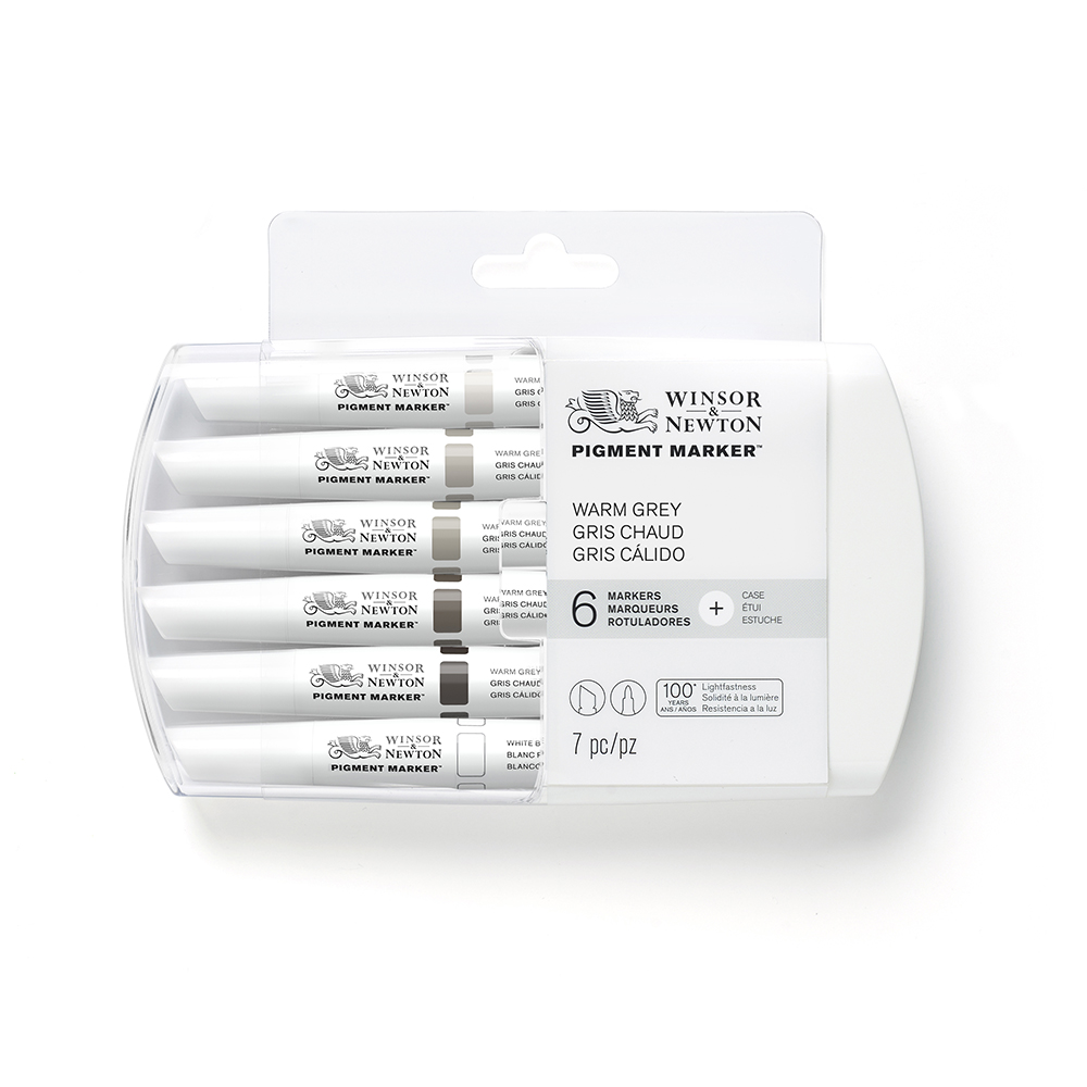 

Набор маркеров W&N Pigment Marker 6 штук оттенки серый теплый, 0290066