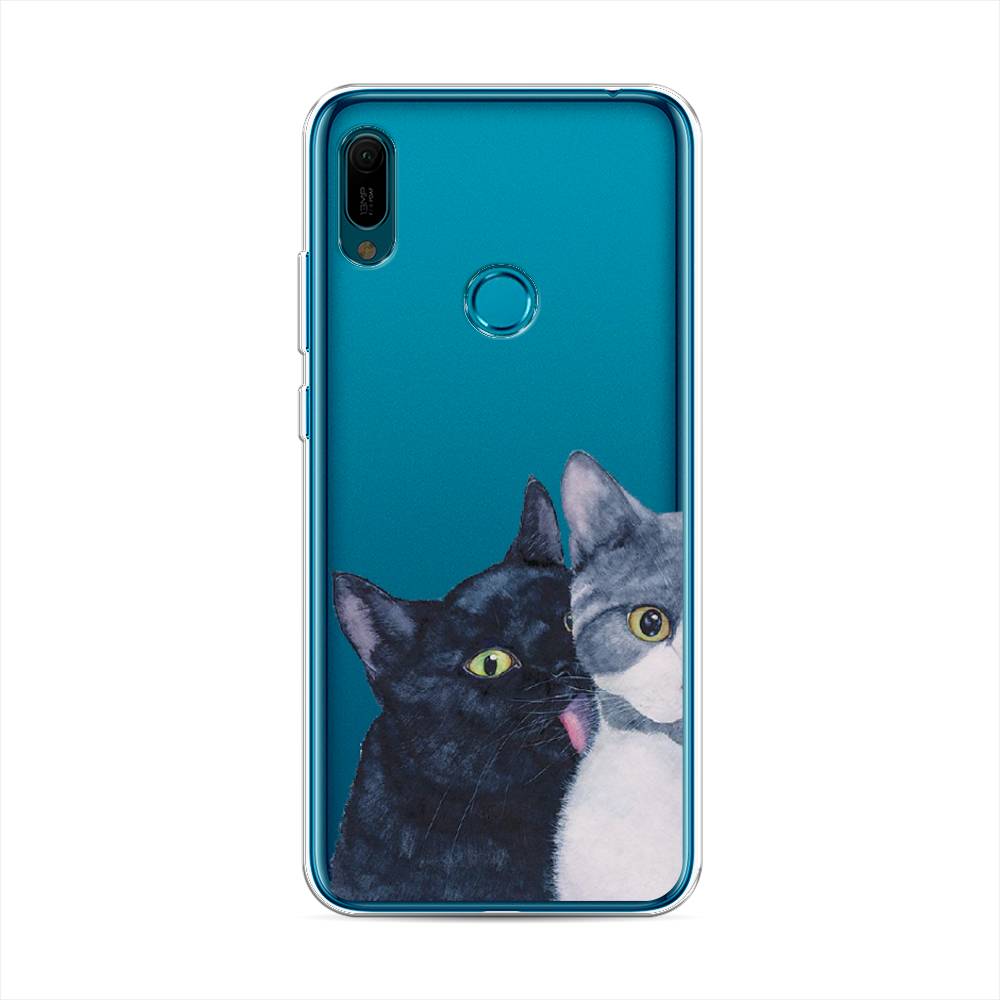 

Чехол Awog на Huawei Y6 2019 "Кошачья любовь", Синий, 68650-1