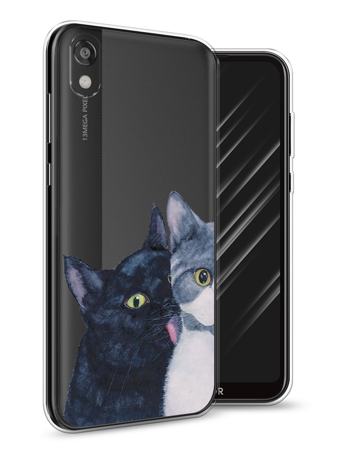 

Чехол Awog на Huawei Y5 2019 "Кошачья любовь", Синий, 69050-1