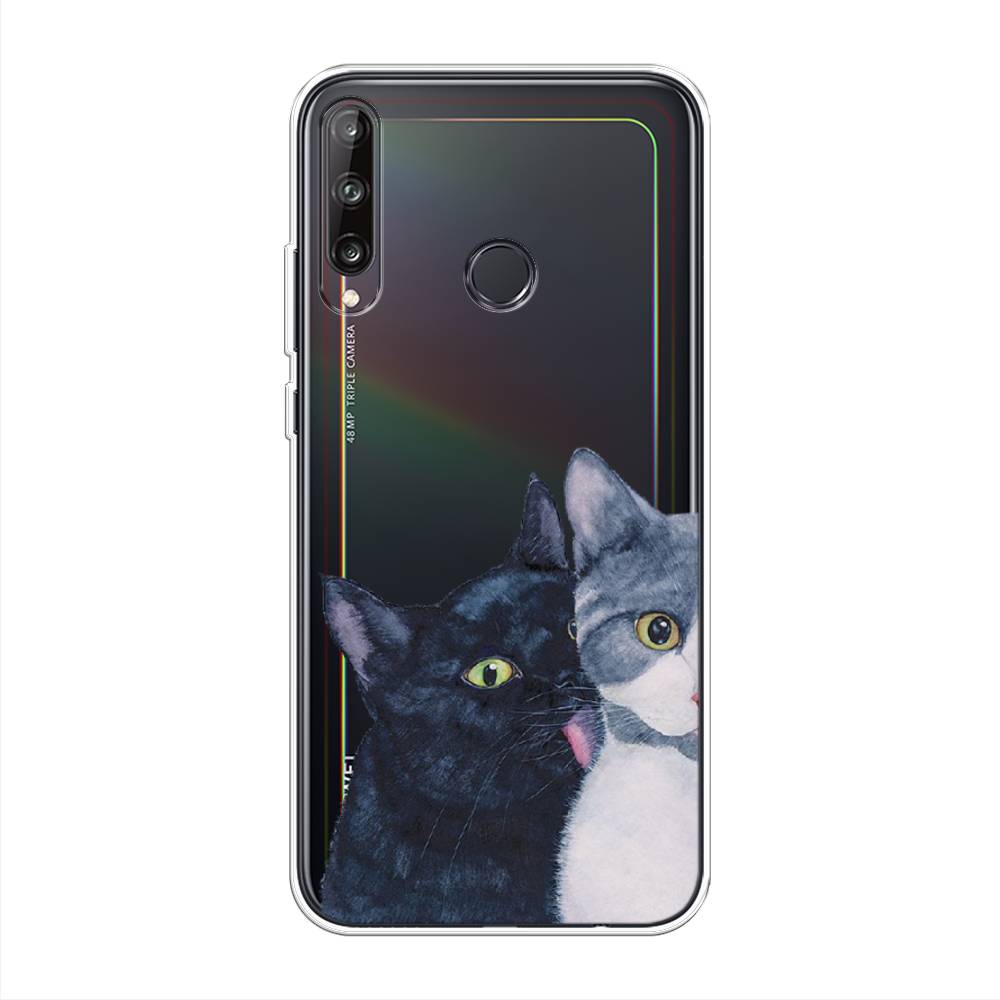 

Чехол Awog на Huawei P40 lite E "Кошачья любовь", Синий, 612450-1