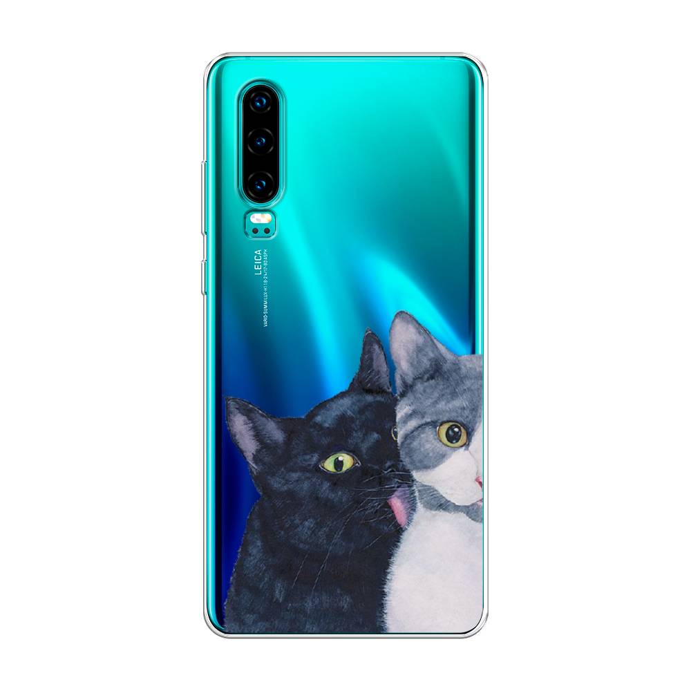 

Чехол Awog на Huawei P30 "Кошачья любовь", Синий, 68550-1