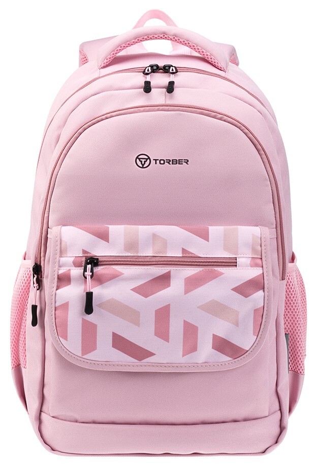 Рюкзак Torber Class X, розовый с орнаментом, 17л. рюкзак torber class x t5220 22 blk grn с зеленой вставкой