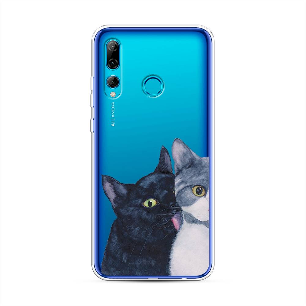

Чехол Awog на Huawei P Smart Plus 2019 "Кошачья любовь", Синий, 69250-1