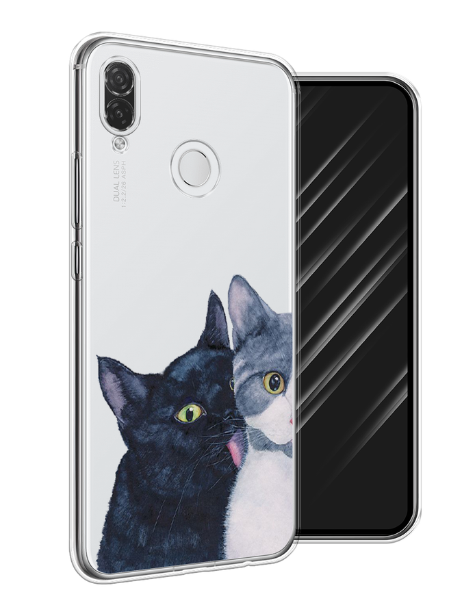 

Чехол Awog на Huawei P Smart Plus "Кошачья любовь", Синий, 68250-1