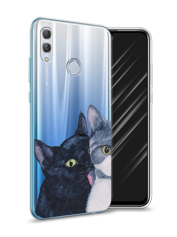 

Чехол Awog на Huawei P Smart 2019 "Кошачья любовь", Синий, 67250-1