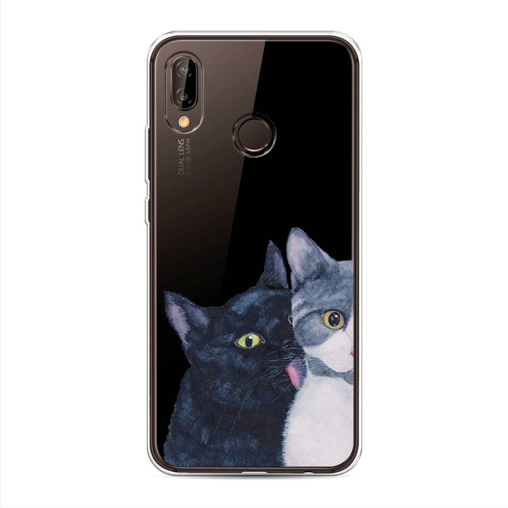 

Чехол Awog на Huawei Nova 3 "Кошачья любовь", Синий, 66150-1