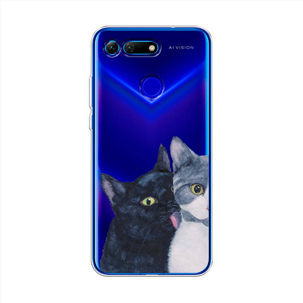

Чехол Awog на Honor V20 (View 20) "Кошачья любовь", Синий, 67350-1