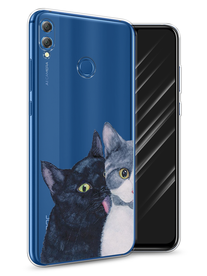 

Чехол Awog на Honor 8X "Кошачья любовь", Синий, 66750-1