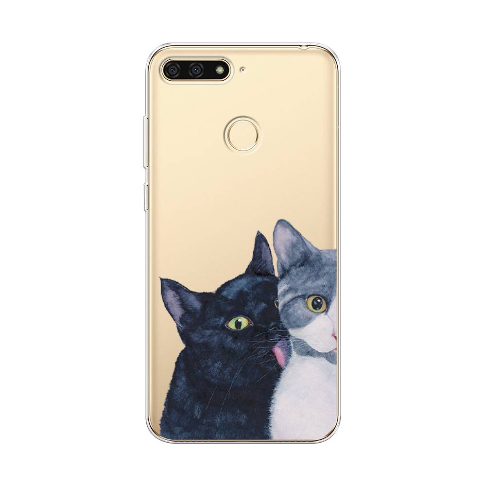 

Чехол Awog на Honor 7C "Кошачья любовь", Синий, 64550-1