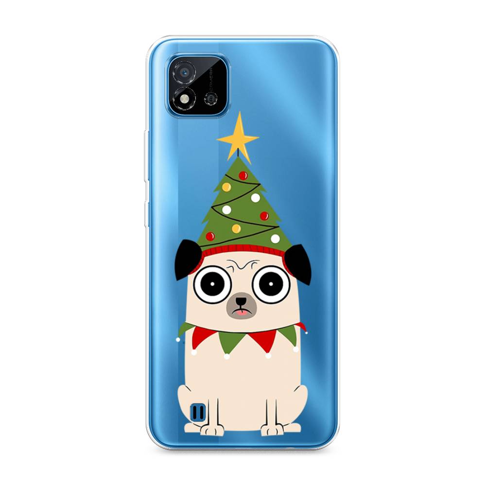 

Чехол на Oppo Realme C20 "Собачка с ёлочкой", Бежевый;красный;зеленый, 254850-1