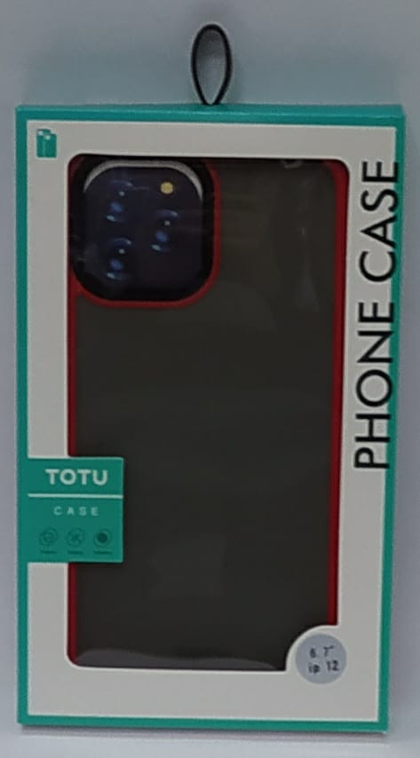 

Накладка для iPhone 12 Pro Max 6.7" TOTU Gingle под кожу серо-красная, Черный
