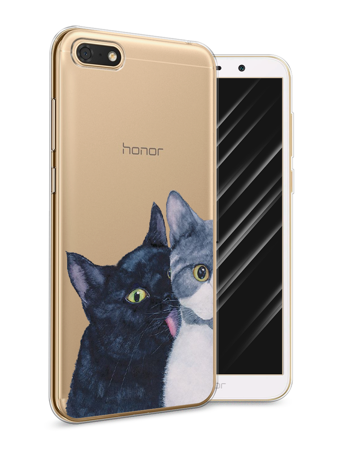 

Чехол Awog на Honor 7A "Кошачья любовь", Синий, 65250-1