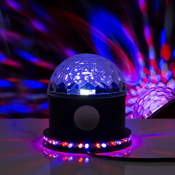 

Световой прибор Вокруг сферы 12 см, динамик, свечение RGB, 220 В, черный