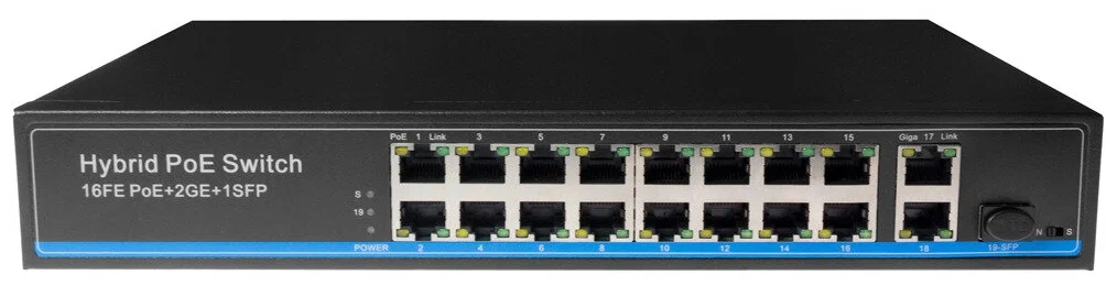 

Switch 16POE +2GE+1SFP. Свитч на 16 IP POE камер видеонаблюдения, Switch 16POE +2GE+1SFP