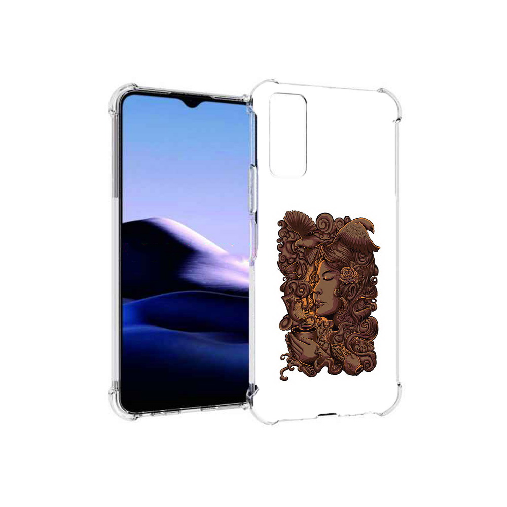 

Чехол MyPads Tocco для Vivo Y20 девушка с длинными волосами абстракция (PT154038.379.312), Прозрачный, Tocco