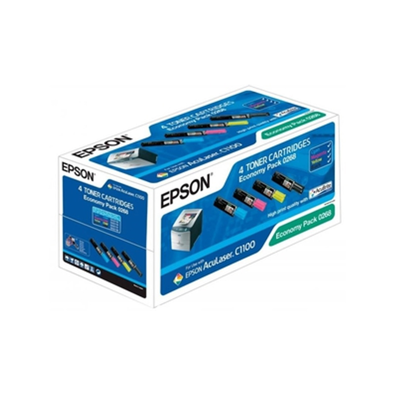 

Картриджи Epson Aculaser C1100 BCMY комплект из 4 картриджей C13S050268, Черный;голубой;желтый;пурпурный, Картриджи Epson Aculaser C1100 BCMY комплект из 4 картриджей C13S050268
